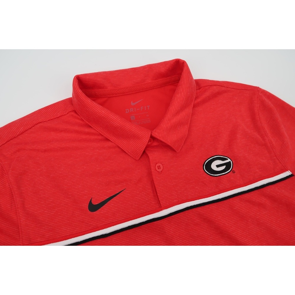 Nike Polo Shirt Men Small Red Georgia Bulldogs Dri-FIT On-Field NCAA‎ Collegiate